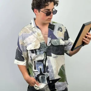 پیراهن دکمه دار سرامیکی h&m