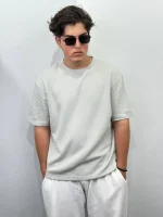 تیشرت بیسیک بیسکویتی طوسی zara - Image 3