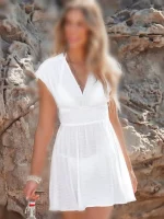 پیراهن سفید کاپشه