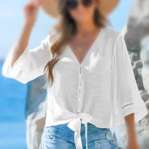 شومیز سفید کاپشه