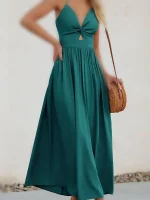 پیراهن مجلسی بندی سبزابی - Image 8