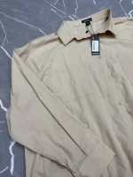 پیراهن رنگ کرم کتان T697 - Image 3