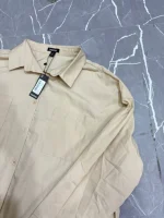پیراهن رنگ کرم کتان T697 - Image 6