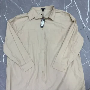 پیراهن رنگ کرم کتان T697