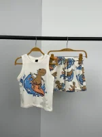 ست تاپ شلوارک بچگانه دایناسور H&M - Image 2