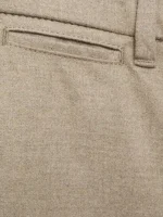 شلوار بژ REGULAR FIT FLANNEL TROUSERS - Image 4
