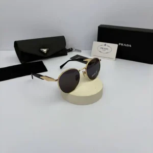 عینک پرادا prada spr-56z فریم طلایی عدسی دودی