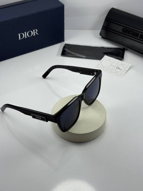 عینک dior b23 s11 مشکی براق عدسی آبی - Image 4
