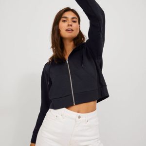 سویشرت کراپ مشکی jack&jones