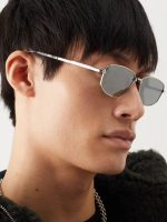 عینک فریم نقره ای عدسی دودی dior90 s1u - Image 6