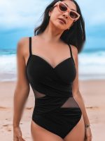 ست مایو مشکی توری کاپشه