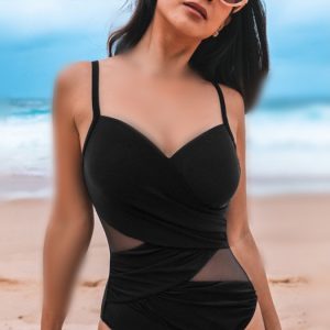 ست مایو مشکی توری کاپشه