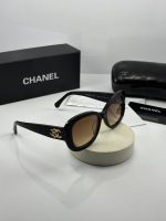 عینک chanel-5468B فریم مشکی براق عدسی هایلایت قهوه ای