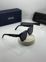 عینک dior b23 s11 مشکی براق عدسی آبی