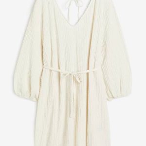 پیراهن پفکی کرمی H&M