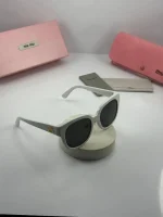 عینک miu miu -mu01zs فریم سفید عدسی دودی