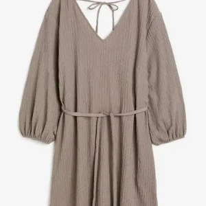 پیراهن نسکافه ای پفکی h&m
