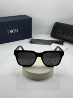 عینک dior b23 s11 مشکی براق عدسی طرح دار - Image 2