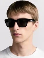 عینک dior b23 s11 مشکی براق عدسی آبی - Image 2