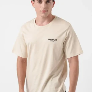 تیشرت کرم لوگو مشکی jack&jones