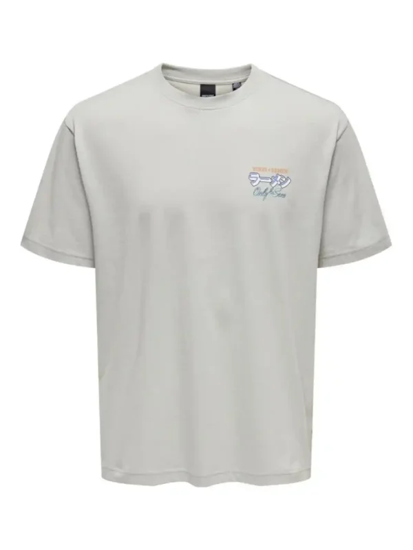 تیشرت طوسی only&sons - Image 3