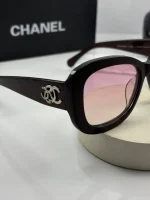 عینک chanel-5468B فریم زرشکی اکلیل دار - Image 4