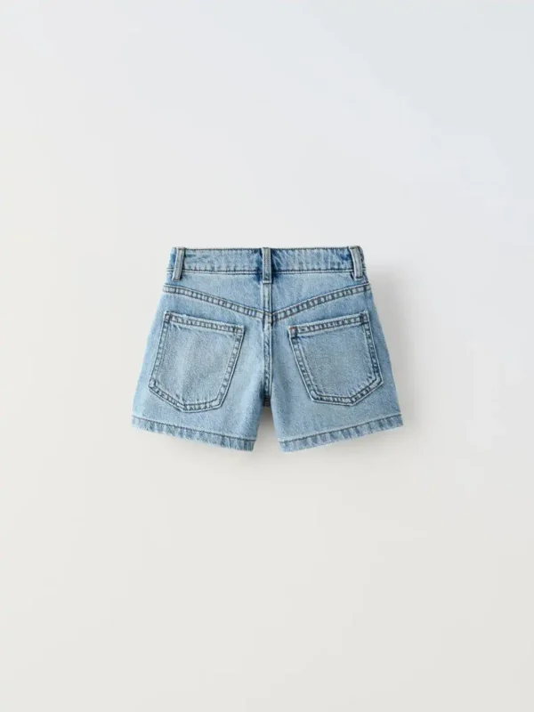 دامن شرتکی برمودا جین آبی zara - Image 5