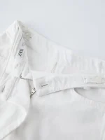 دامن شرتکی برمودا جین سفید zara - Image 2