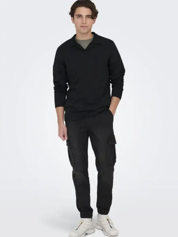 بلوز یقه دار only & sons مشکی - Image 5