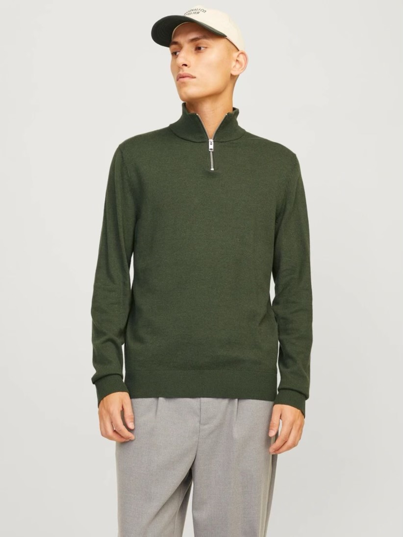 photo-output-compressed بافت نیم زیپ سبزjack&jones - Image 1