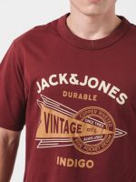 تیشرت زرشکی لوگو سفید jack&jones - Image 3