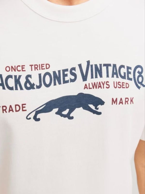 تیشرت سفید لوگو آبی jack&jones - Image 3