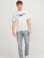 تیشرت سفید لوگو آبی jack&jones - Image 4