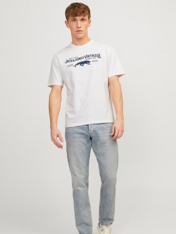 تیشرت سفید لوگو آبی jack&jones - Image 4
