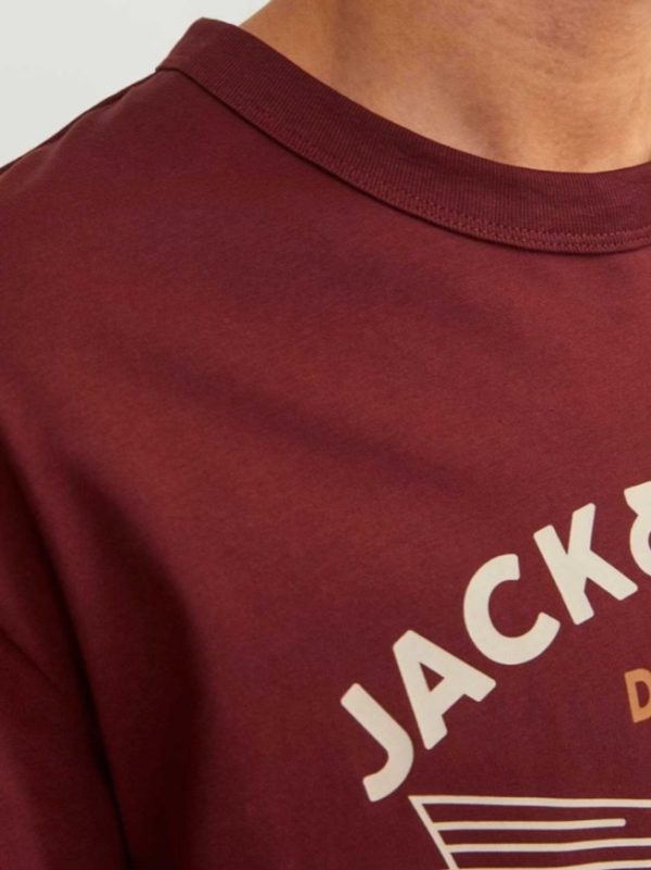 تیشرت زرشکی لوگو سفید jack&jones - Image 5