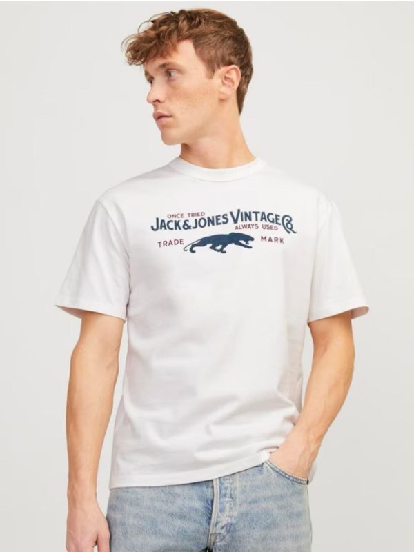 تیشرت سفید لوگو آبی jack&jones - Image 2