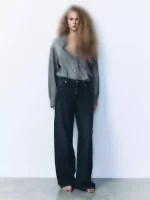 شلوار جین سورمه ای zara - Image 5
