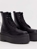 نیم بوت مشکی بند دار asos - Image 2