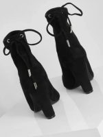 نیم بوت چرم جورابی بندی boohoo - Image 4