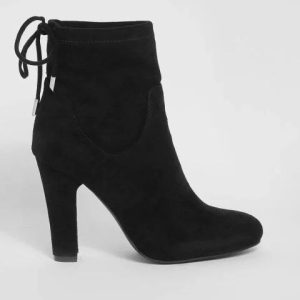 نیم بوت چرم جورابی بندی boohoo