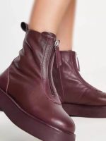 نیم بوت شرابی جلو زیپ asos - Image 2