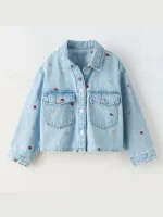 کت جین گلدوزی بچگانه zara