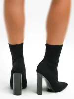 بوت جورابی مدل Boot2 ASOS DESIGN Elly Block Heel Sock Boots In Black Knit - Image 4