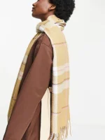 شال سوپر سافت قهوه ای طرح دار asos - Image 4