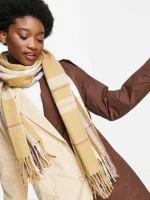 شال سوپر سافت قهوه ای طرح دار asos