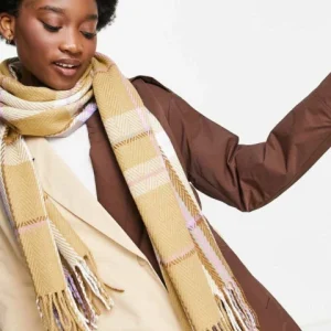 شال سوپر سافت قهوه ای طرح دار asos