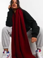 شال سوپر سافت زرشکی asos - Image 3