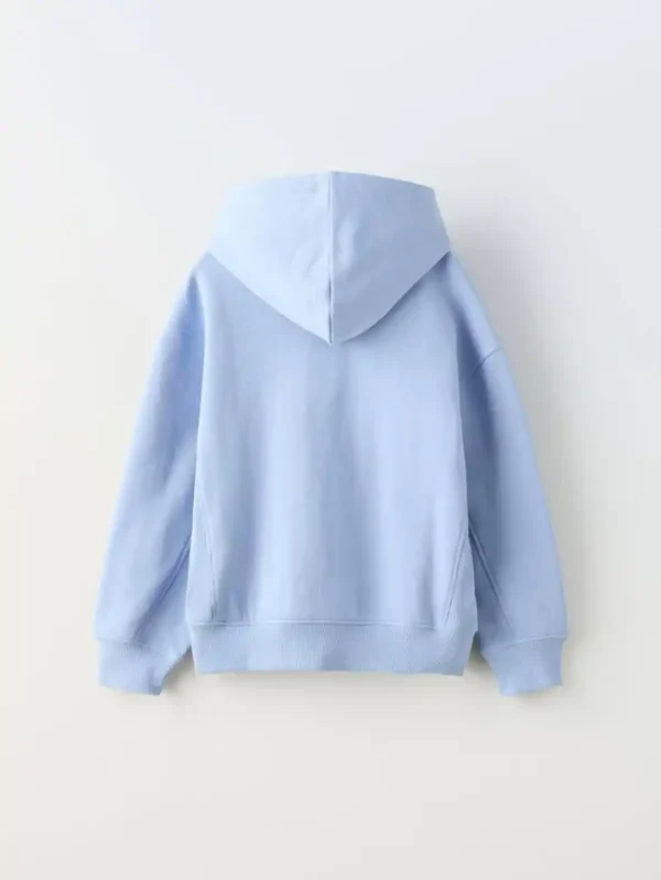 هودی بچگانه آبی جلو نوشته ZARA - Image 3