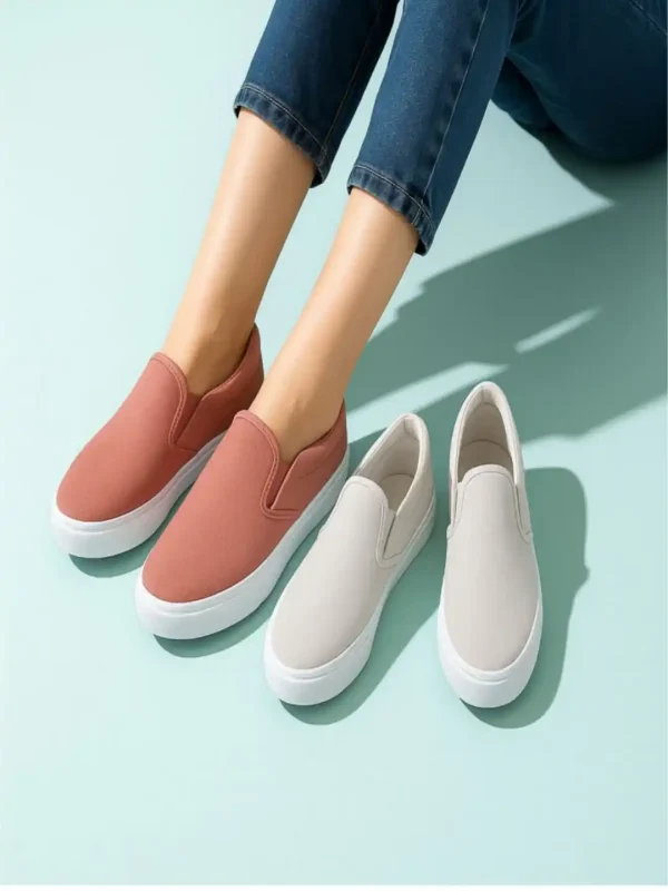 کالج Women's Slip on Shoes Canvas Sneakers - Image 2