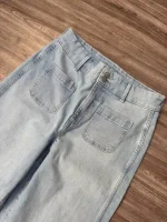شلوار آبی واید لگ جیب جلوold navy - Image 2